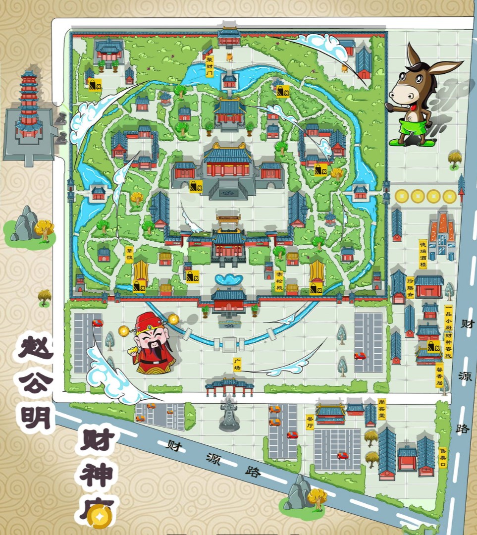 泗洪寺庙类手绘地图